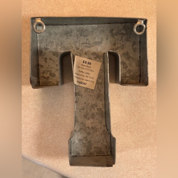 Rustic Metal Letter T Decor - Picture 4 of 5
